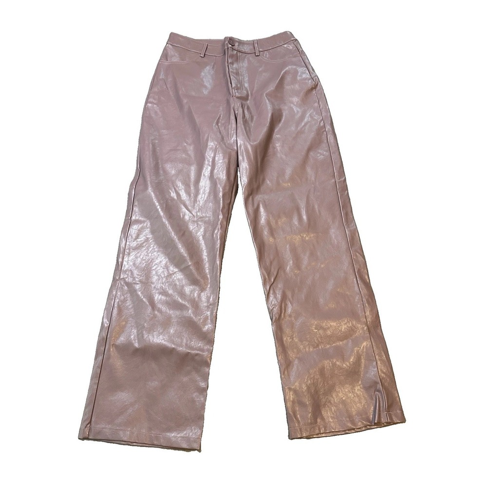 Lelis Faux Leather Pink Mauve Womens Pants M High Rise Y2K Streetwear Festival
